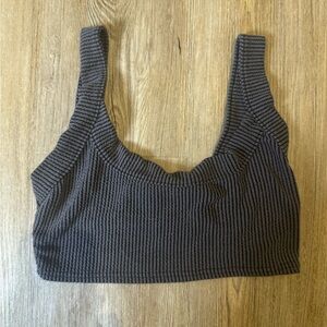 PrettyLittleThing Charcoal Ribbed Top